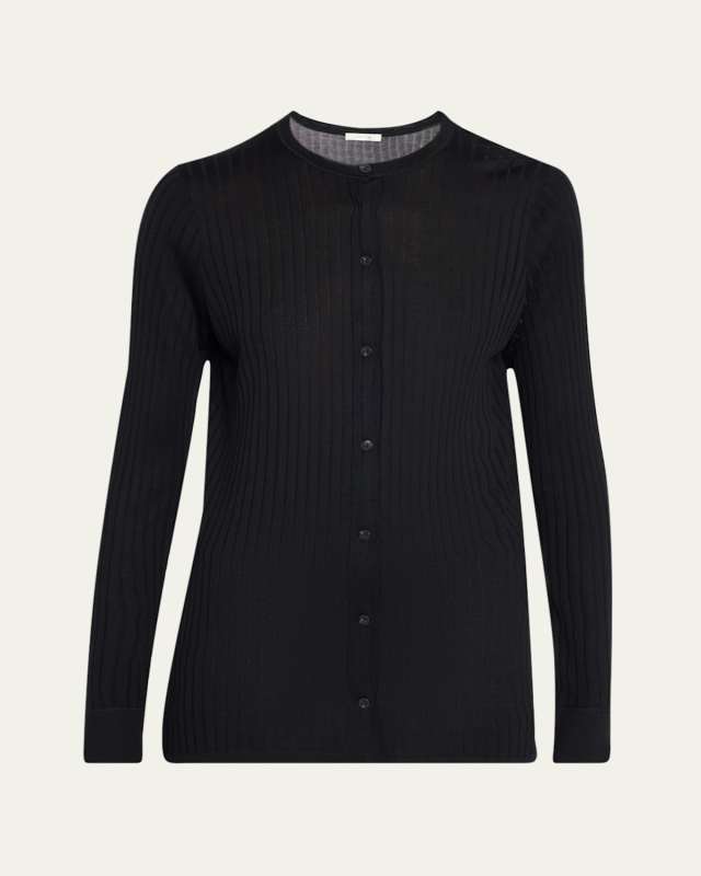 Kanya Wide Rib Crewneck Cardigan